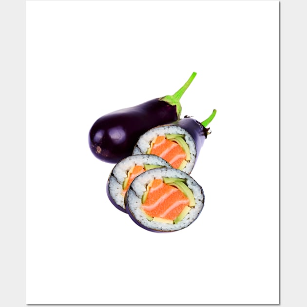 Eggplant sushi Wall Art by igorkalatay